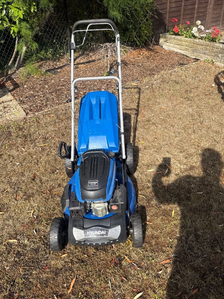 Hyundai Petrol Lawnmower – Good Condition, Blue