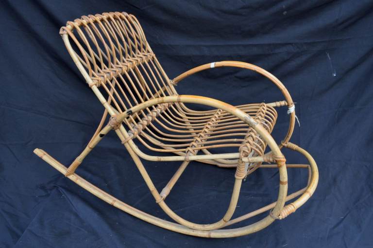 Bamboo Chair - Childs Rocking Chair 1970s Italy