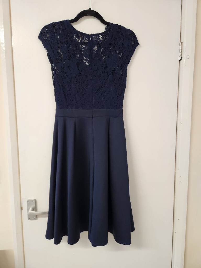 Stunning Navy Blue Lace Top Dress – Size 10, Immaculate Condition
