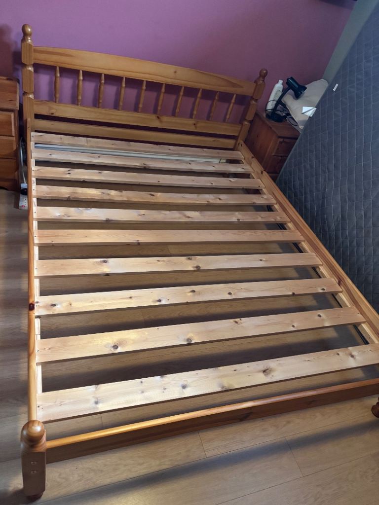 Pine King size bed frame 