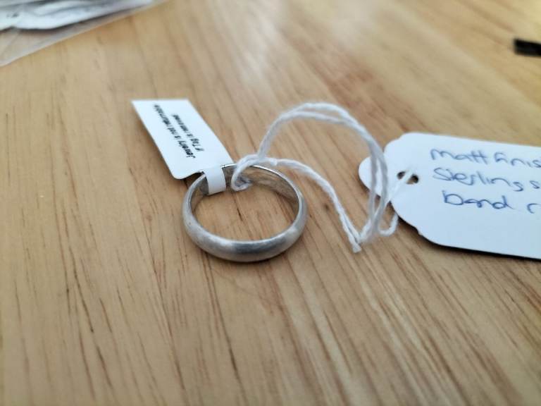 925 silver matt finish wedding band ring  Size L 