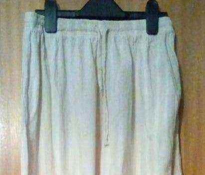 Beige Cream Drawstring Ties Wide Leg Palazzo Trousers Pants.Size 8.POST OR COLLECT!