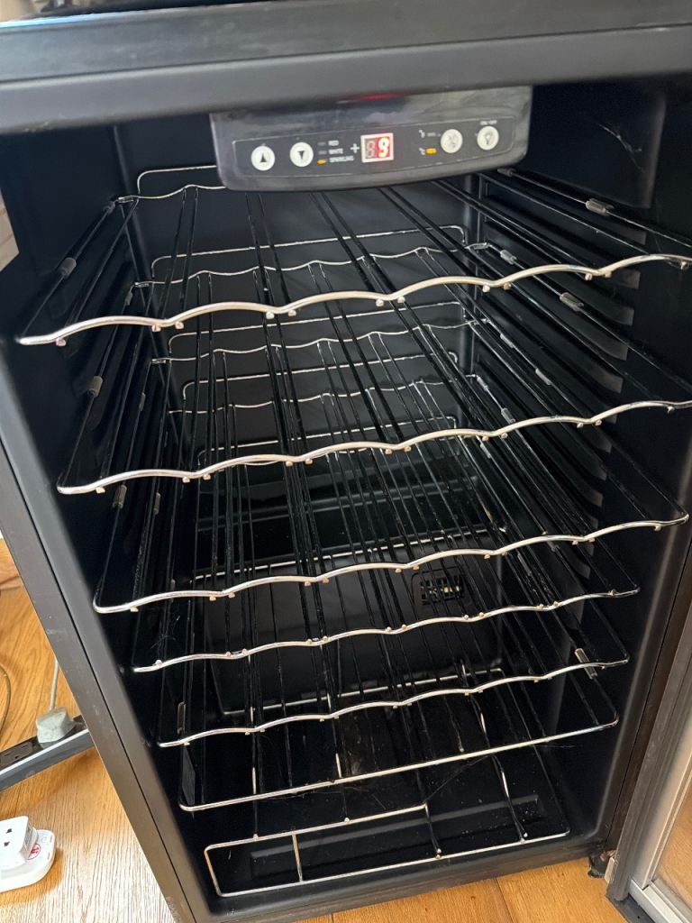 Black Wine Cooler Fridge with Digital Display – Good Condition