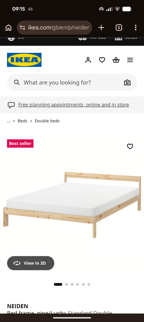 IKEA Neiden Bed Frame (double)