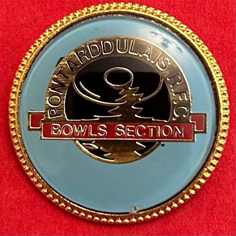 Pontardulais RFC • Bowls Section Badge • Vintage Gold Enamel • Mint Unworn