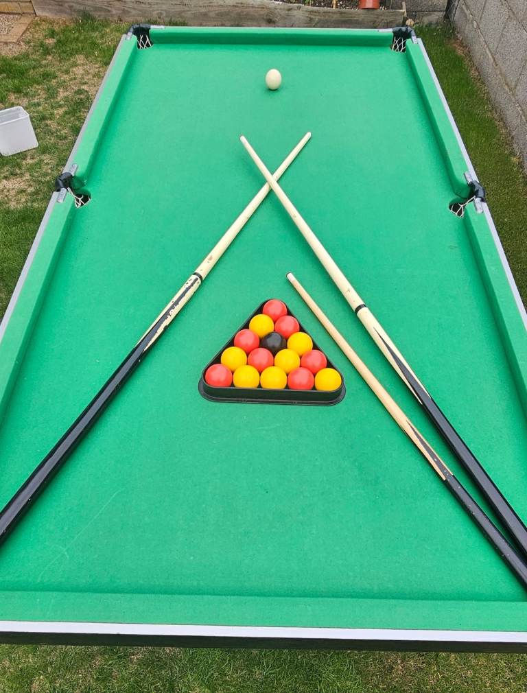 Green Pool/Snooker Table with Accessories – Good Condition