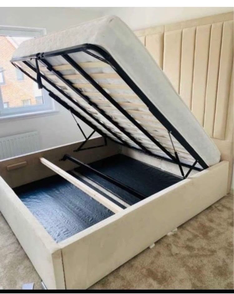 New Double Divan Bed with Headboard and Ottoman  Storage same day delivery available 