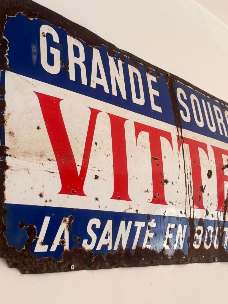 Vintage Vittel Enamel Sign - Advertising Shop Sign