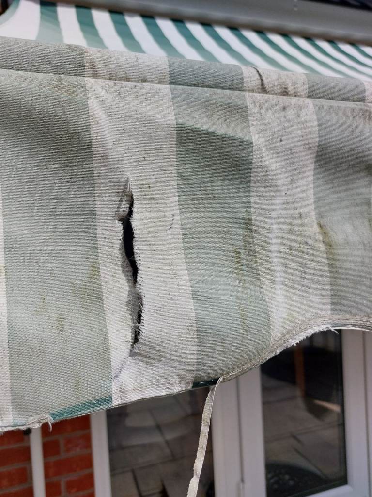 3.0m Manual Awning, Green and White