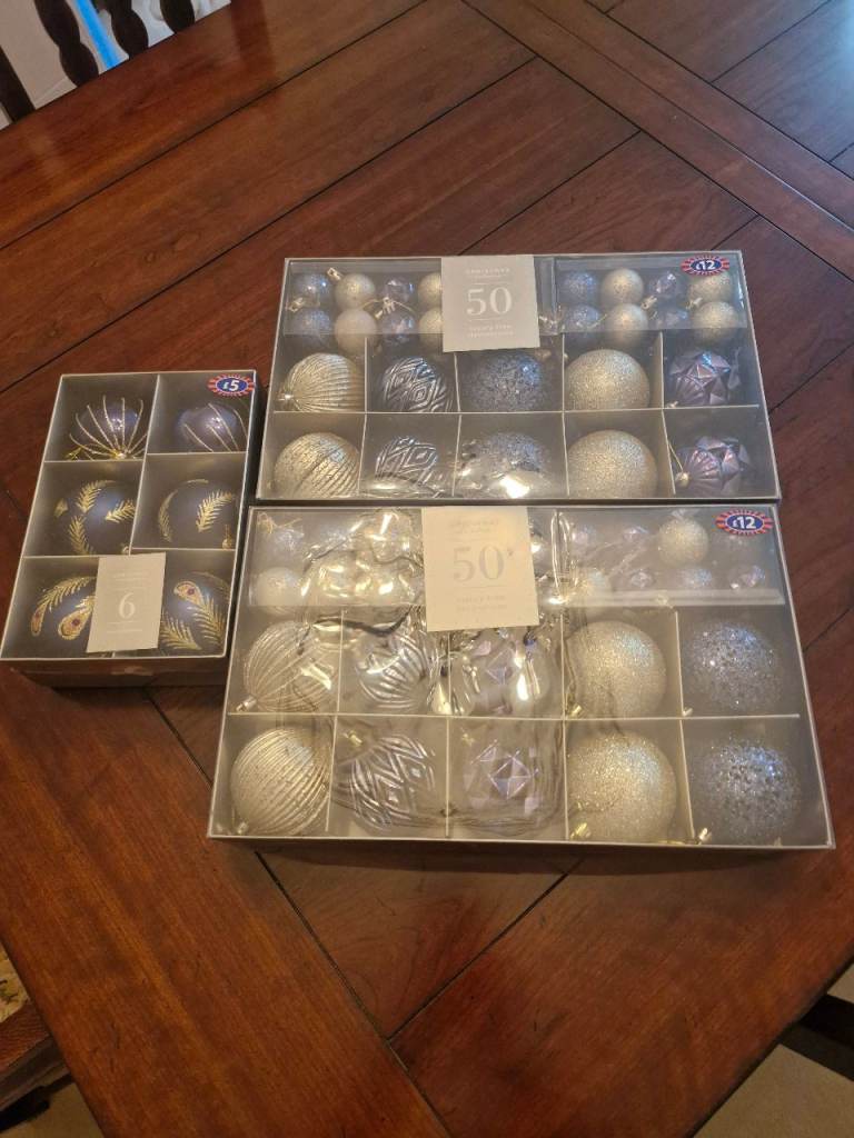 Christmas Baubles - Multicoloured, Various Sizes