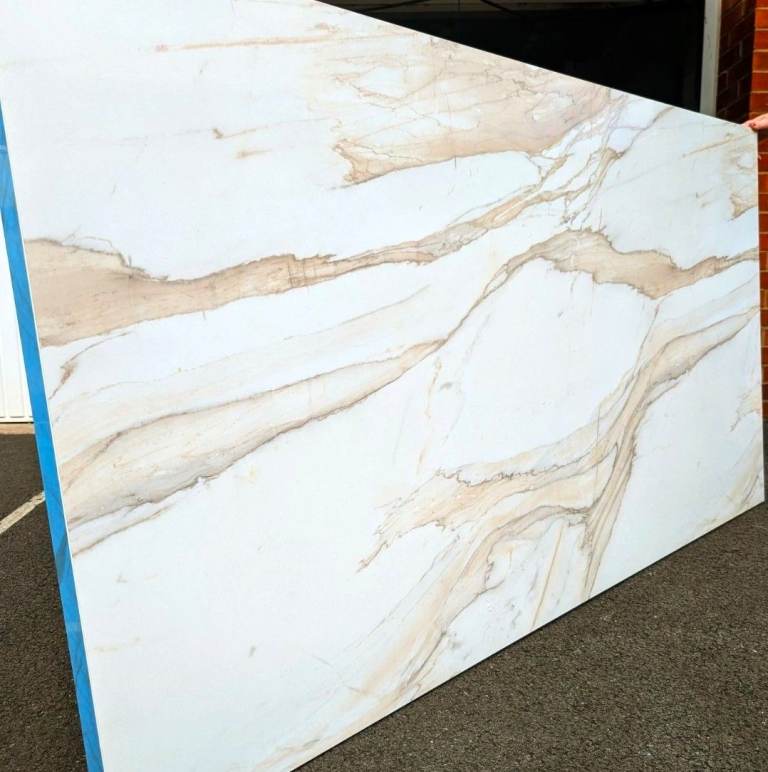 Wren Luxury laminate Kitchen Worktop and TekWall / Splashback in Calacatta Gold - priced to clear