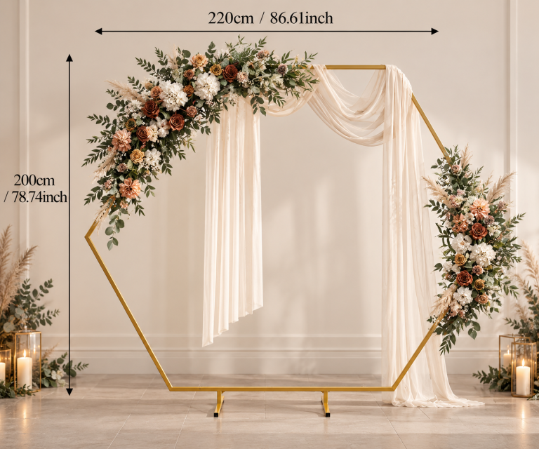 Gold wedding arch