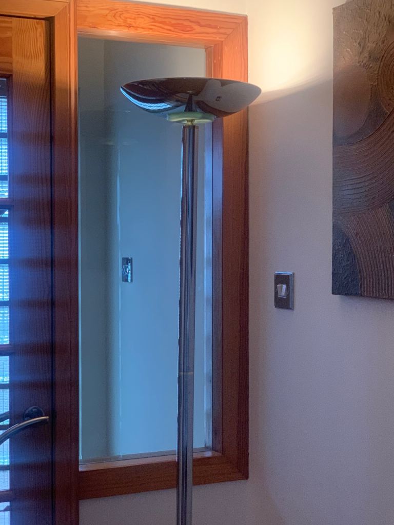 Modern Silver Uplighter Floor Lamp – Good Condition