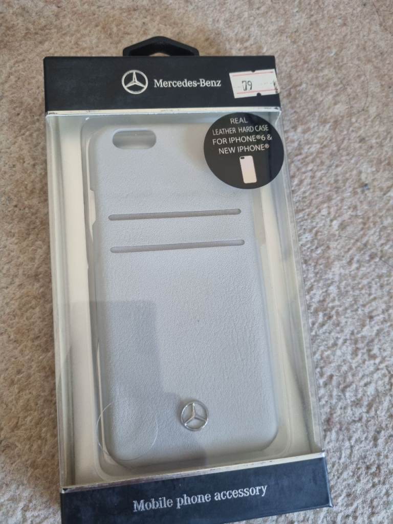 Mercedes-Benz Real Leather Hard Case for iPhone 6 - White