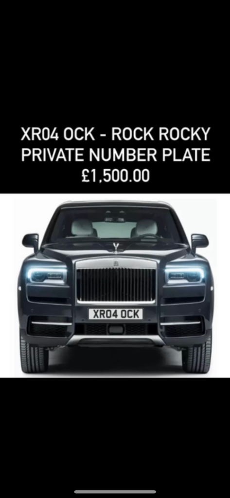 PRIVATE REGISTRATION PLATE NUMBERS