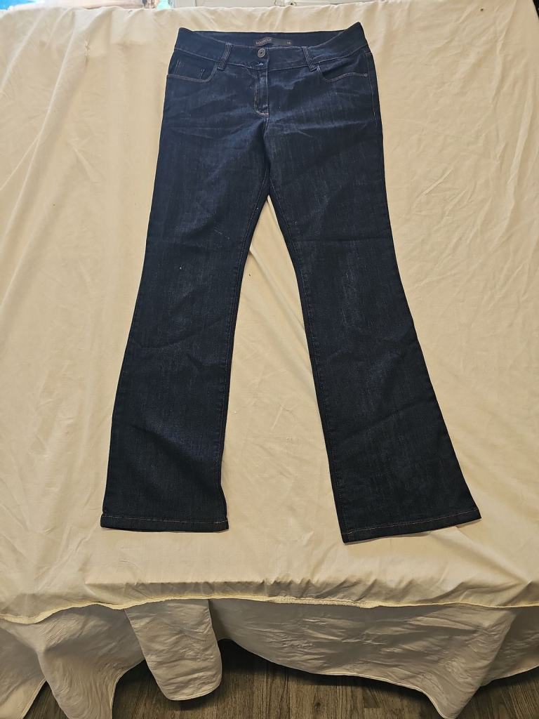 Next Ladies Dark Wash Bootcut Jeans Size 14L A6 1263