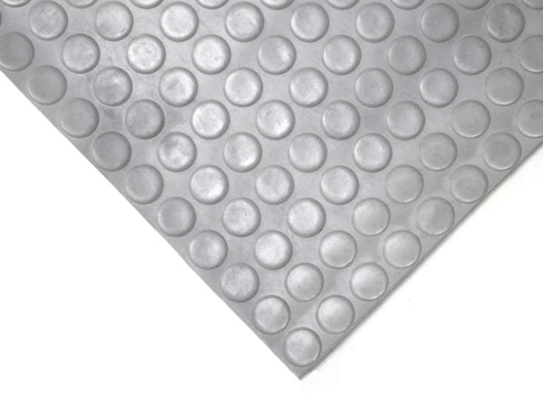 2m x 1.2m x 3mm Grey Studded Nitrile Rubber Matting