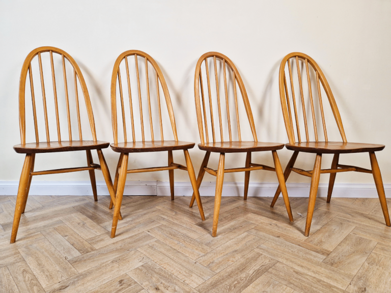 Ercol Mid Century Solid Elm Danish Design Drop Leaf Table & Chair Set BL767A