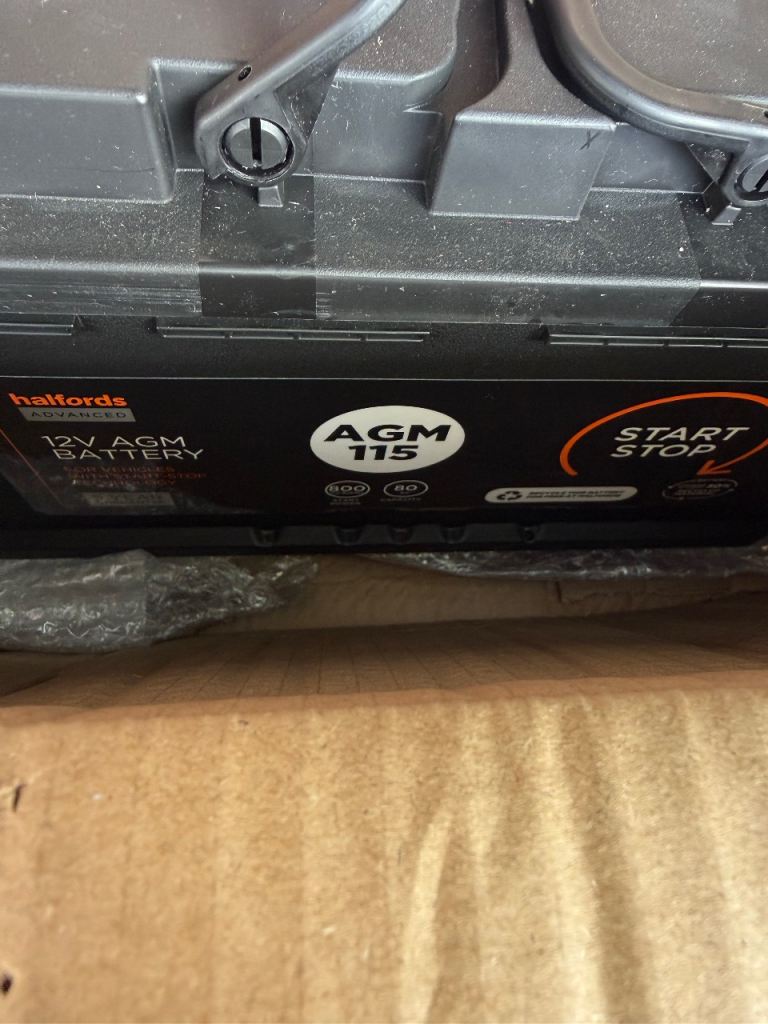 CAR AGM BATTERY HALFORDS, BRAND NEW AND TESTED IN STORE 