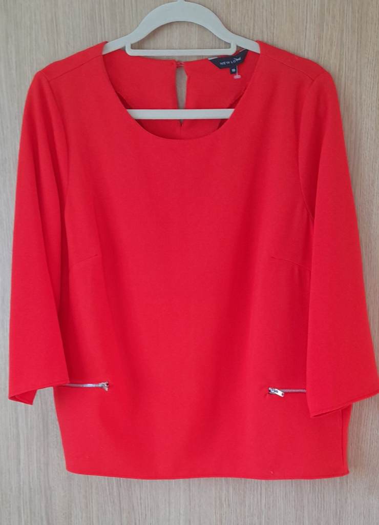 New Look Orange Top with Zip Details, size 18 – Good Condition