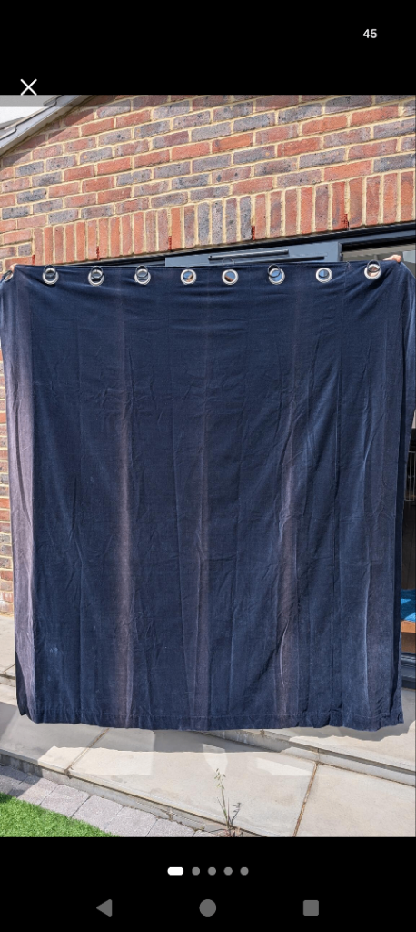 FREE Dark Blue Dunelm Blackout Eyelet Velvet Curtains