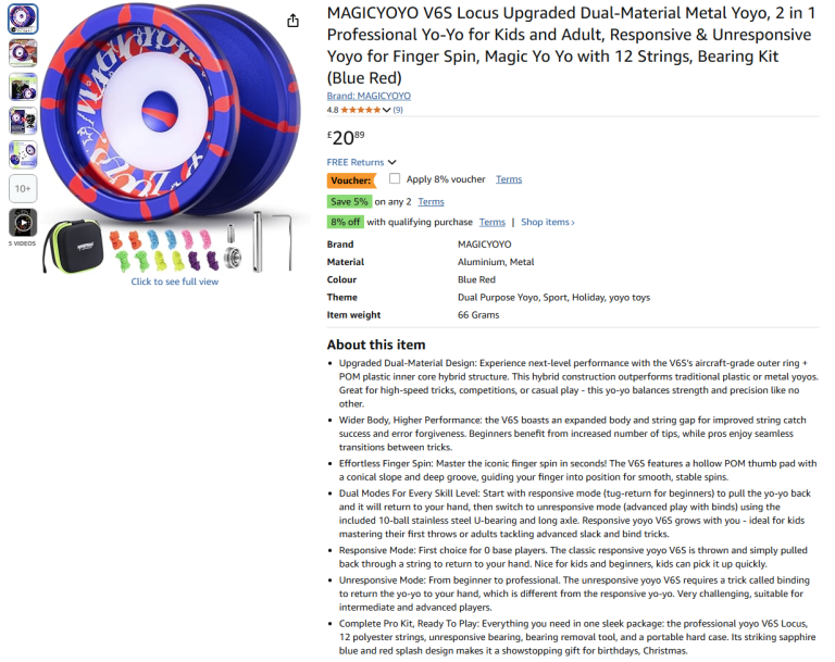 2 in 1 Professional Yo-Yo for Kids and Adult|| Brand new 50% off price 