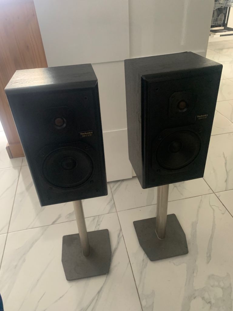 Pair Of Technics SB-CS55 Stereo HiFi Separate Speakers Black, 2-Way, 8 Ohms, 60W