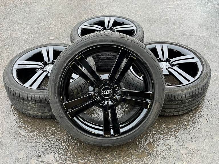 *Refurbished* Genuine 18" Audi/Seat/VW Alloy Wheels & Tyres 5x112 Black Fits A3/Golf/Leon/Caddy