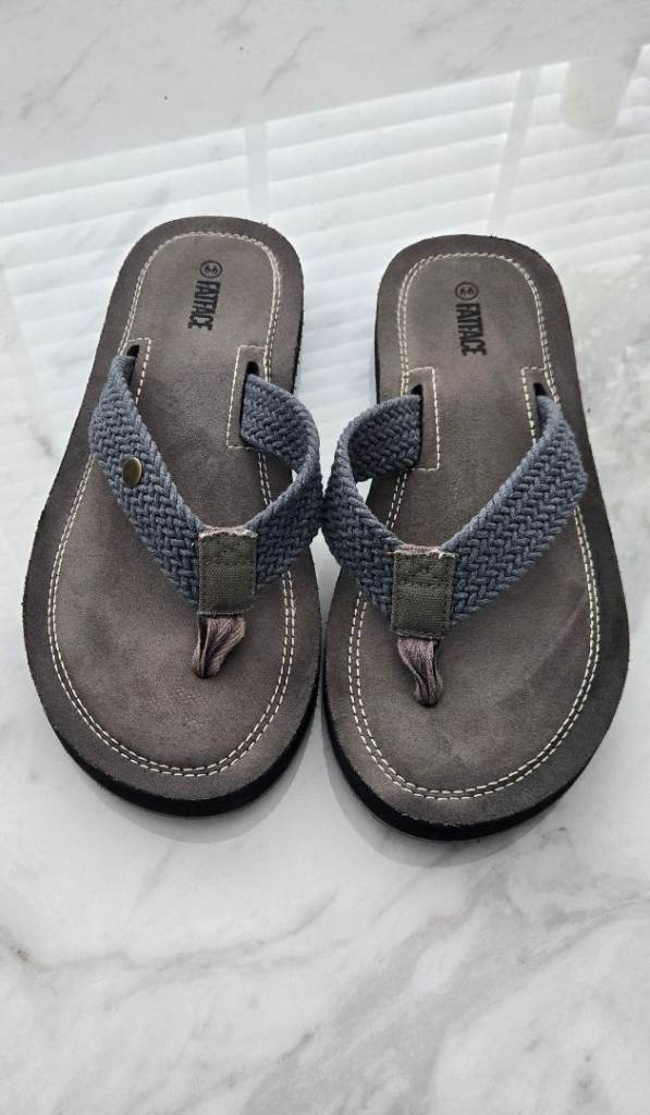 image for Fat Face Mens Grey Flipflops size 10