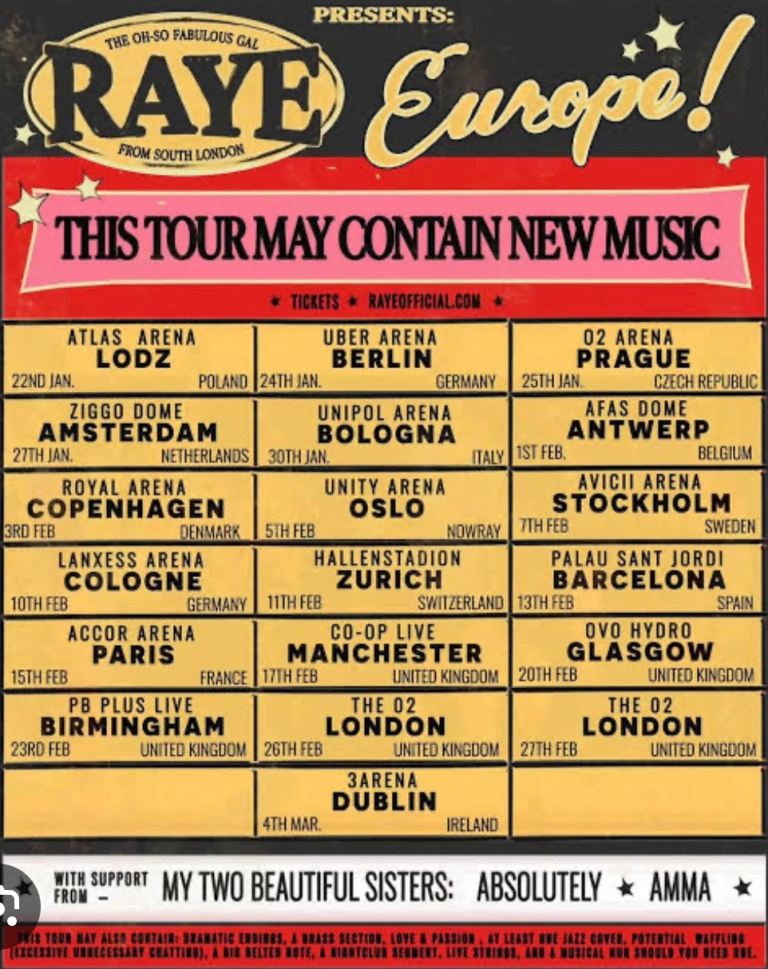 Raye Concert Tickets x 2