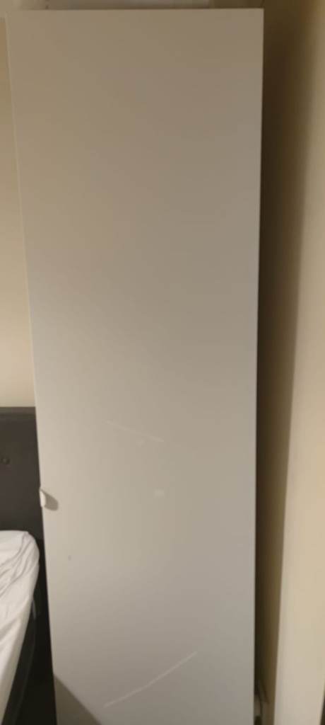 IKEA PAX white 1-door wardrobe with full shelves