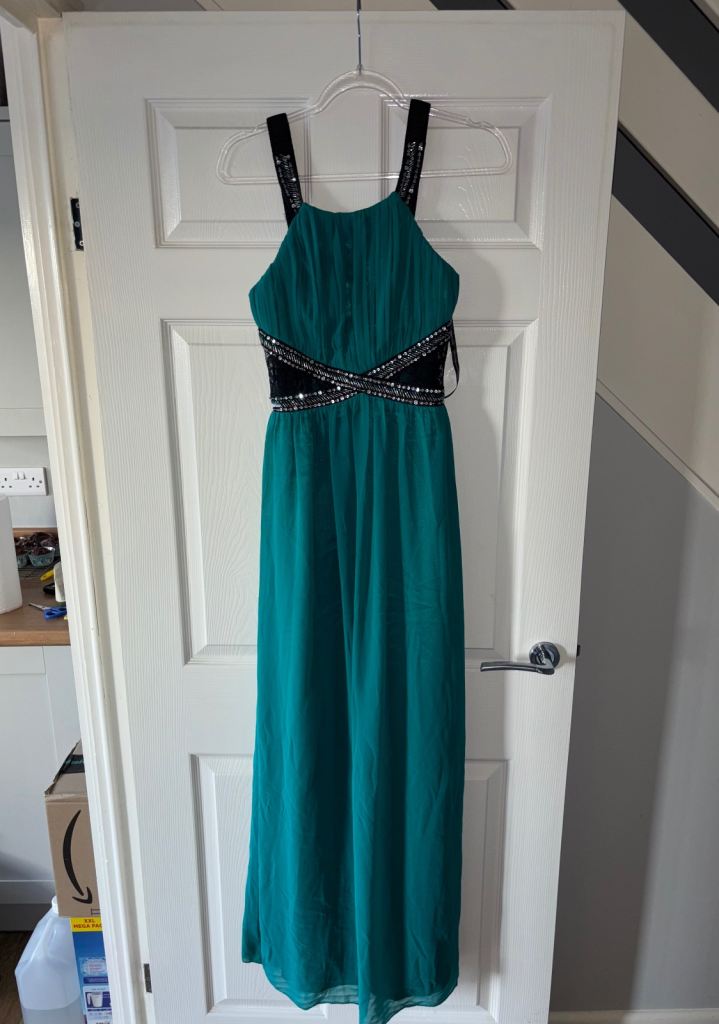 Turquoise and Black Little Mistress Prom or Special Occasion Dress