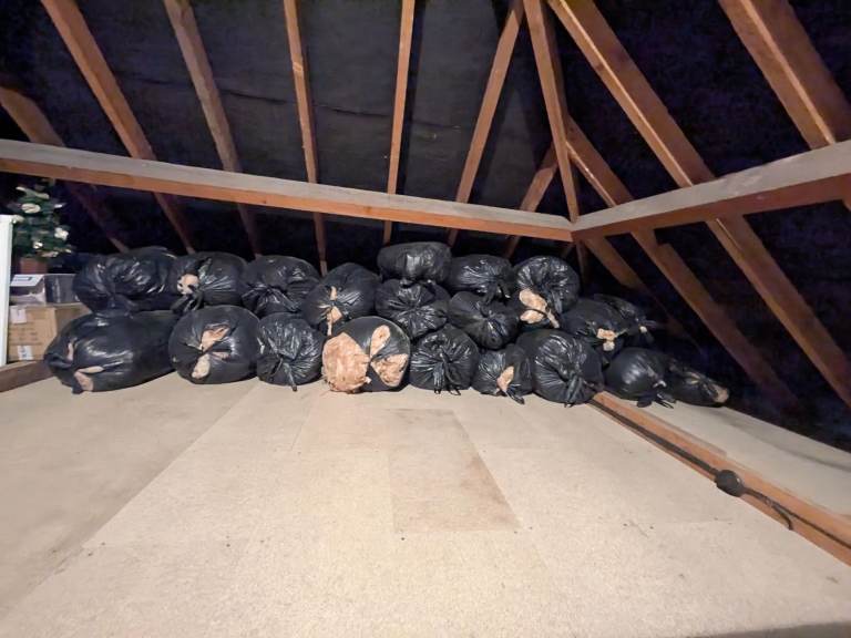 Used fibreglass insulation