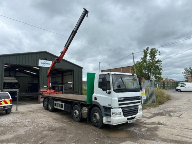 DAF CF 85.360 8x2 REAR LIFT MANUAL FLAT PALFINGER CRANE