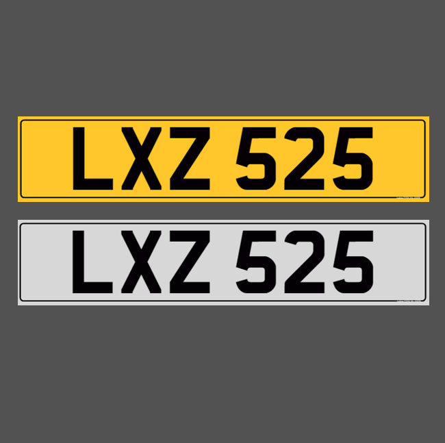 LXZ 525 - Dateless Registration Number Plate