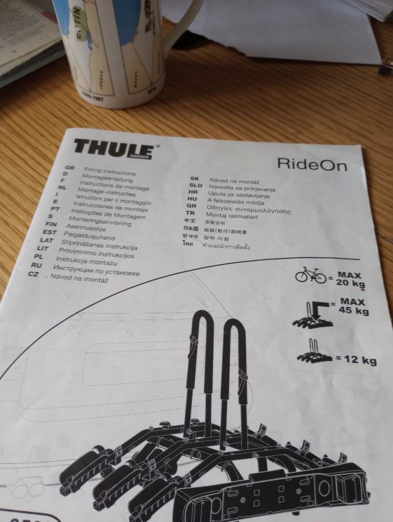 Thule ride on 3 bike carrier