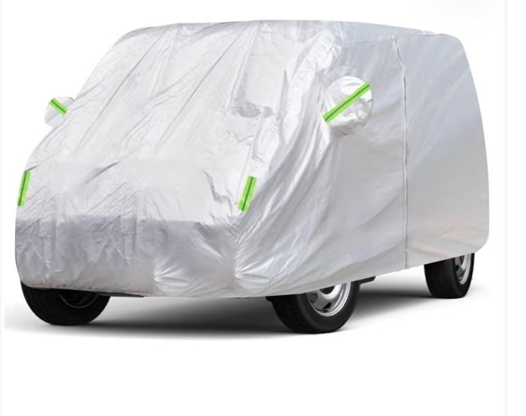 Full Car Cover for VW Transporter T5 T6, Waterproof Large Car Cover with Side Door Zipper - Silver