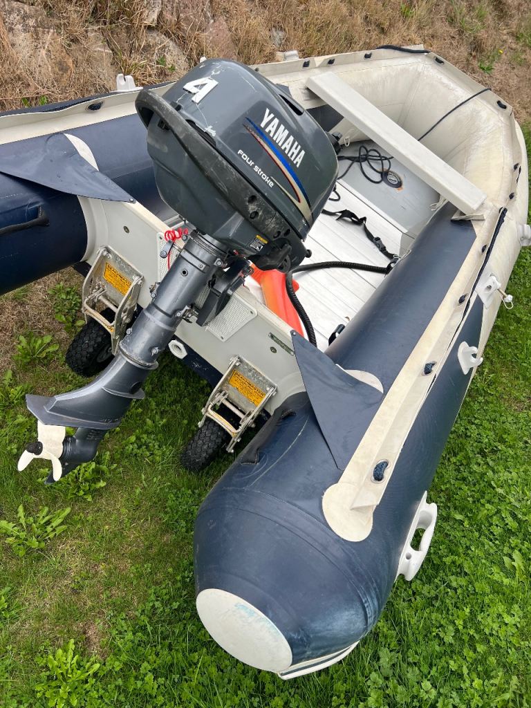 Inflatable boat with Yamaha 4hp outboard. 