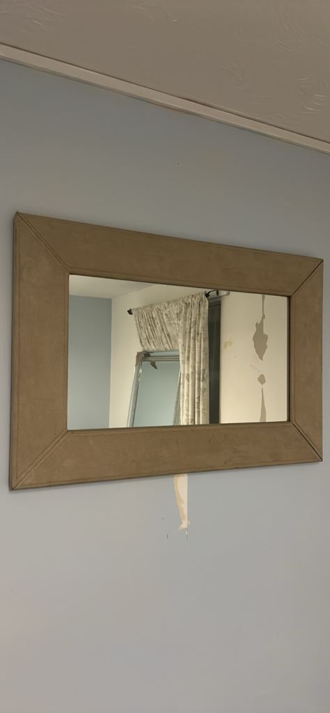 Beige material mirror 
