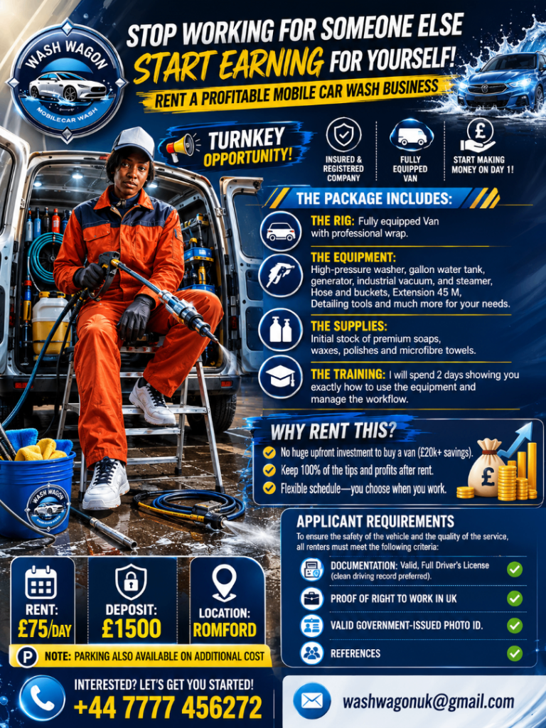 Rent a Profitable Mobile Car Wash Business – Turnkey Opportunity!*