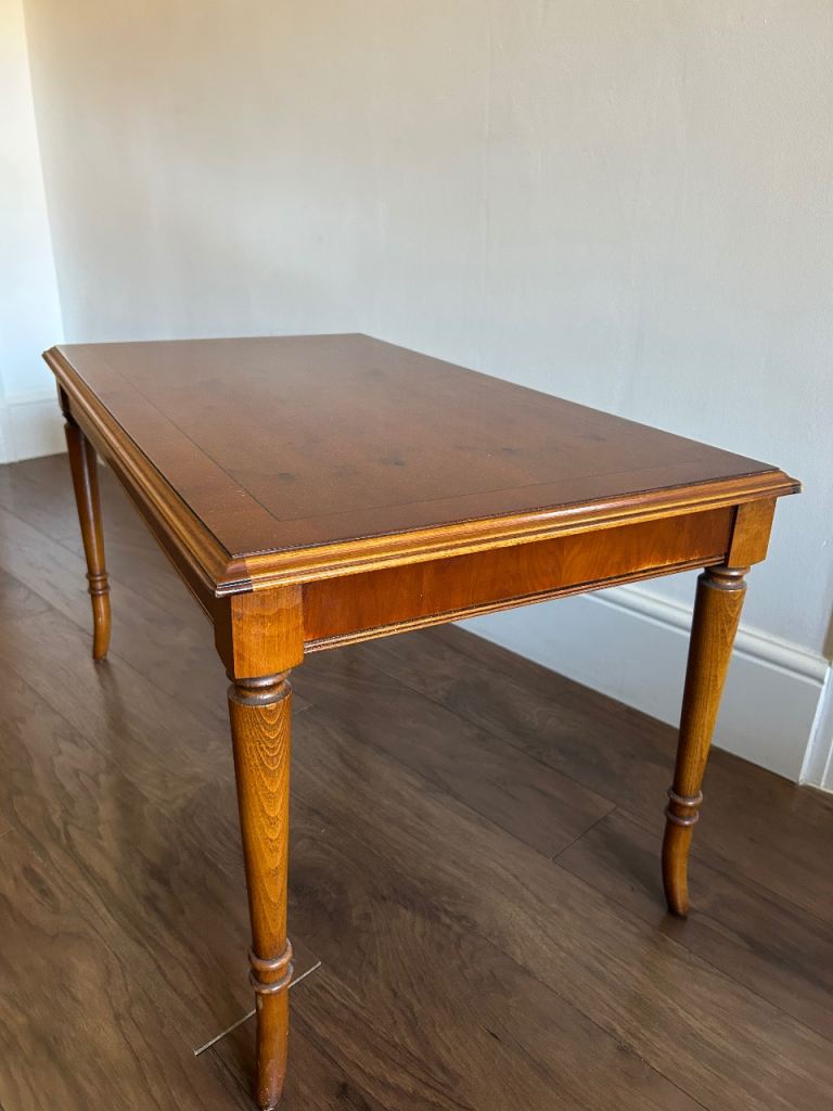 Bradley Yew Wood TV Cabinet and Matching Table - Fair Condition Brown Furniture