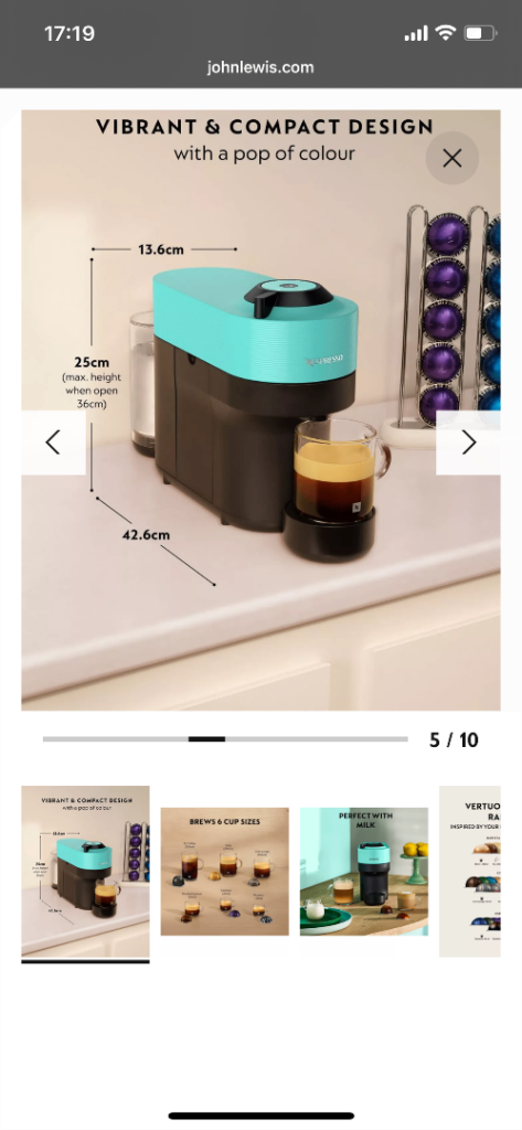 Brand New unused Nespresso Vertuo Pop XN920440 Aqua Mint