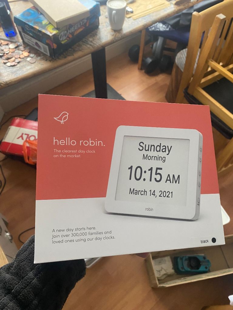 Hello robin electronic clock (black)