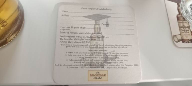 Macallan vintage beermats
