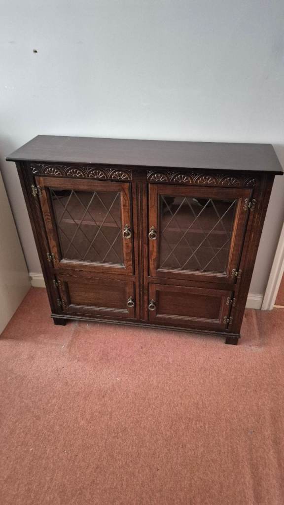 Vintage 1970s Oak bookcase and cupboard