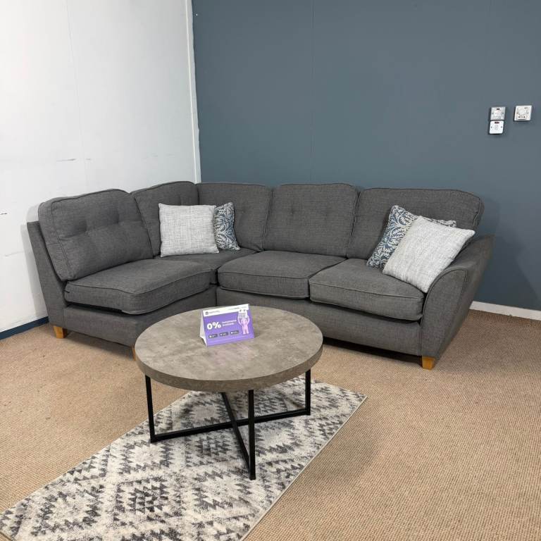 🛋️ Dark Grey Button Back Corner Sofa - FREE DELIVERY 🚚