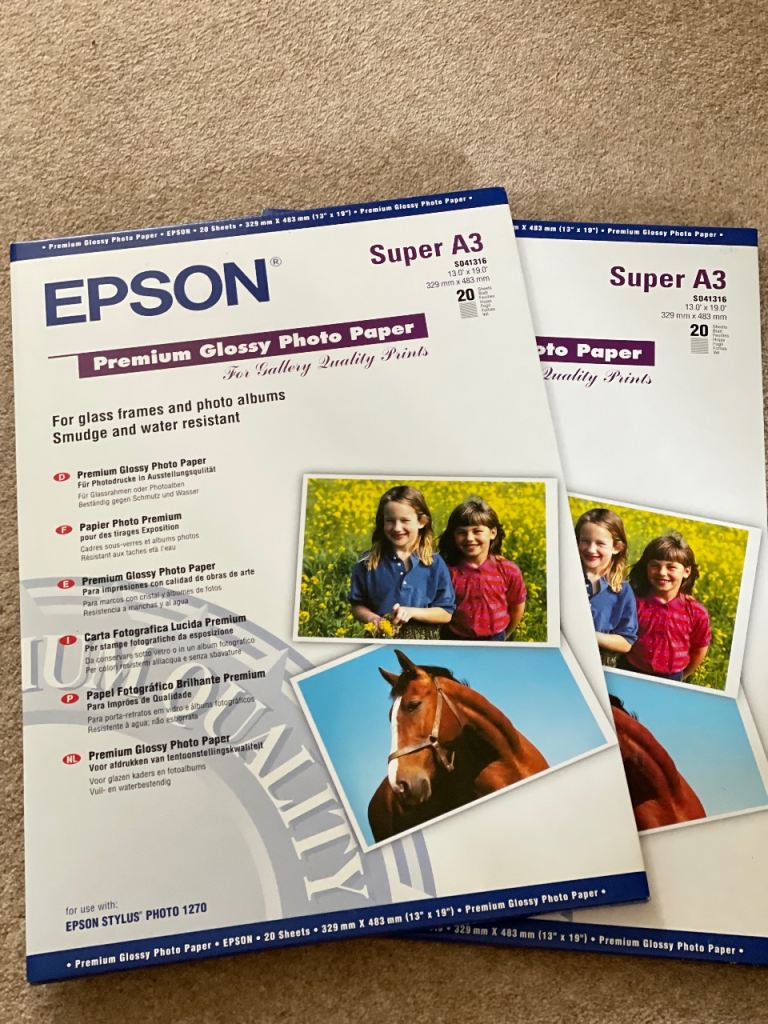 Epson super A3 premium glossy photo paper 