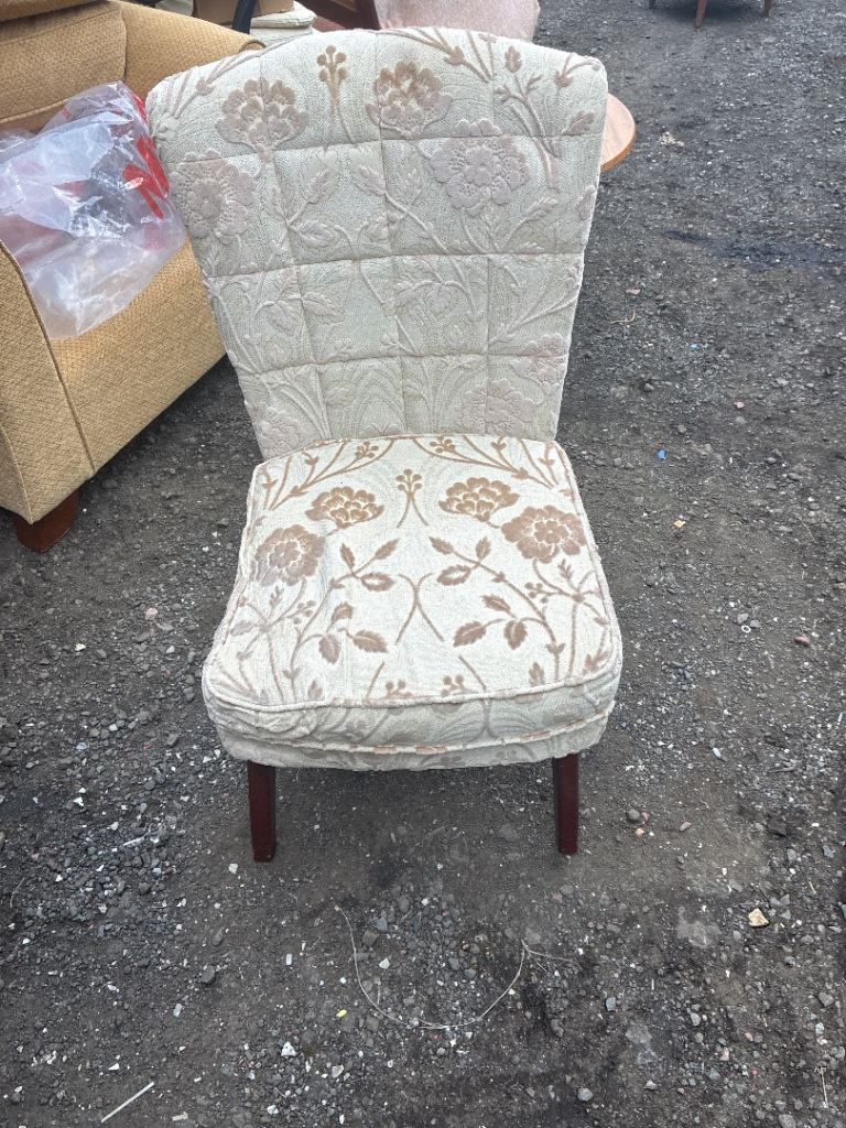 Floral Upholstered Chair – Good Condition