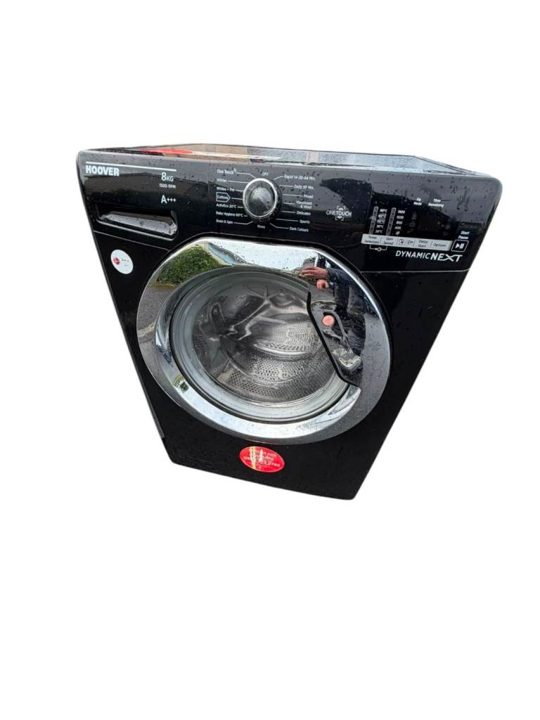 Black hoover 8 kg washing machine   Fully warranted   Fully reconditioned   Only £135