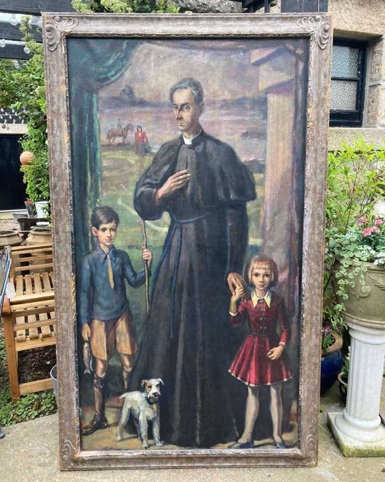 Large Framed Oil Painting Portrait by Scottish Artist Charles W Hemingway Canvas